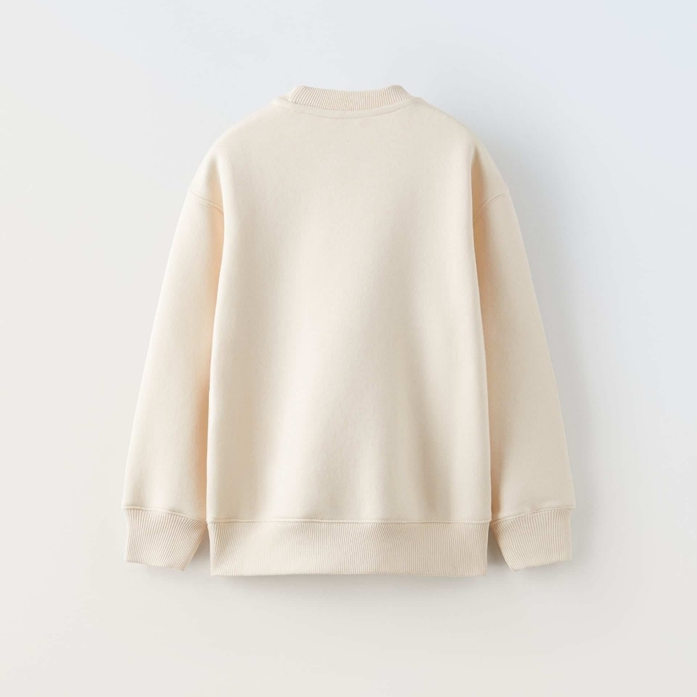 Zara | Cream Ribbed Sweatshirt - Picture 2 of 6